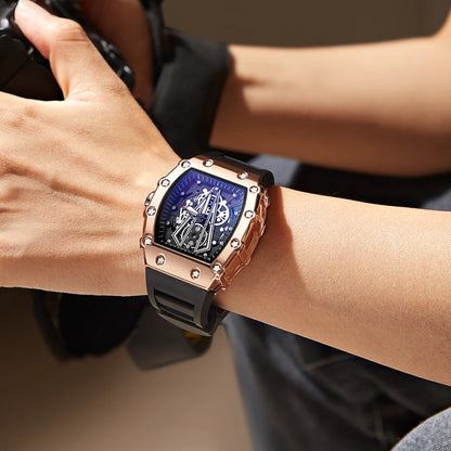Foreign Trade Watch Large Dial For Men Quartz Waterproof Sport Square Luminous Watch For Men goobingoo