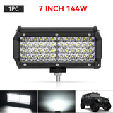 goobingoo 7" LED Light Bar - Offroad Spot Flood Combo Beam Waterproof Work Light