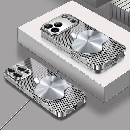 Metal Mesh Glass iPhone Case – Electroplated Matte Luxury Cover goobingoo