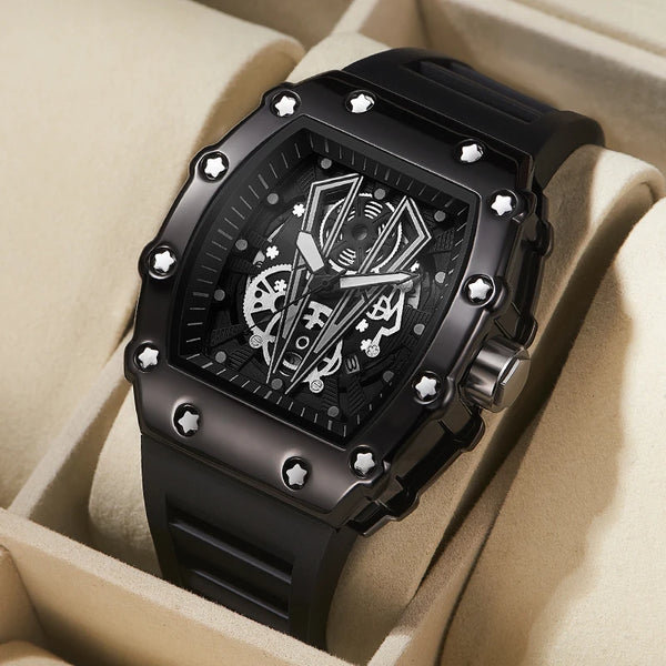 Foreign Trade Watch Large Dial For Men Quartz Waterproof Sport Square Luminous Watch For Men goobingoo