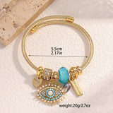 Evil Eye Stainless Steel Charm Bracelet — Gold Plated Daily Wear