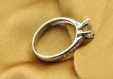 925 Sterling Silver Six Claw Moissanite Style Ring for Women