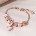 Rose Swan Charm Bracelet Love Drip Oil Cute Jewelry