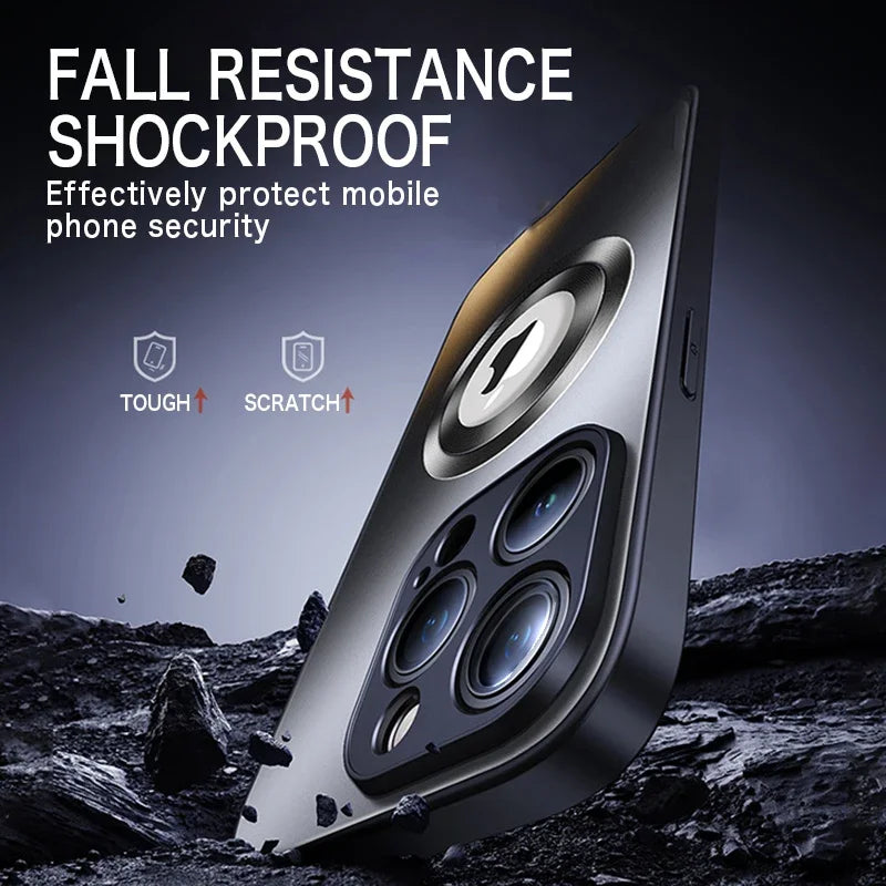 Luxury Matte Magnetic MagSafe Case for iPhone – Shockproof Slim Cover goobingoo