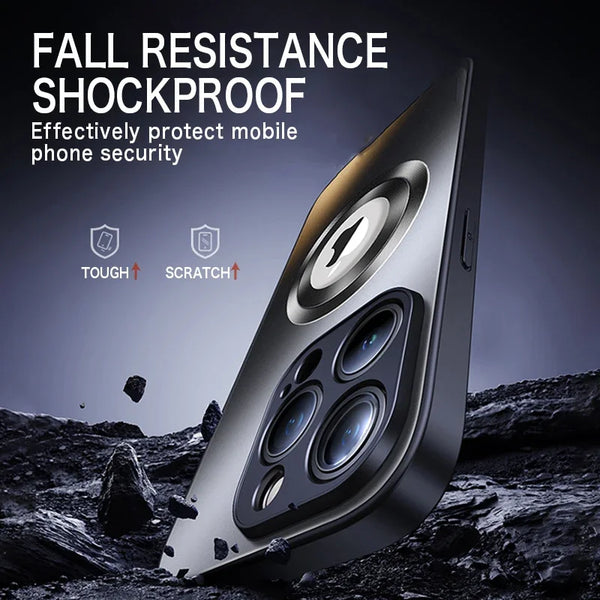 Luxury Matte Magnetic MagSafe Case for iPhone – Shockproof Slim Cover goobingoo