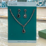 Crystal Water Drop Jewelry Set — Necklace, Earrings & Bracelet