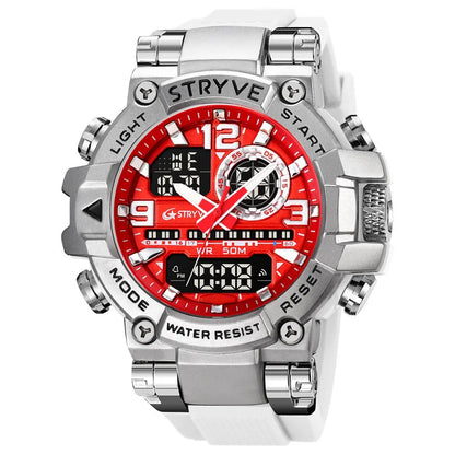 New STRYVE Watch for Men's Digital-Analog Dual Movement Luminous Calendar Waterproof Watches Fashion Men's Sports Watch 8025 goobingoo