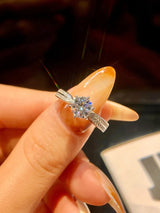 1CT Moissanite Engagement Ring 925 Sterling Silver Women’s Ring
