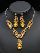 Elegant Alloy Necklace and Earring Set Wedding Party Jewelry