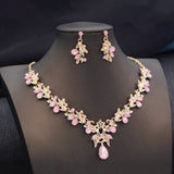 goobingoo Elegant Choker Necklace & Earrings Set - Luxury Bridal & Prom Jewelry