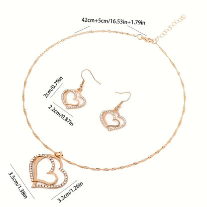 Double Heart Pendant Jewelry Set: A Symbol Of Eternal Connection goobingoo