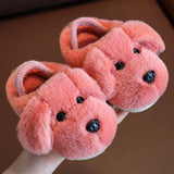 goobingoo Cute Cartoon Dog Winter Slippers - Soft Sole Warm Indoor Furry Shoes