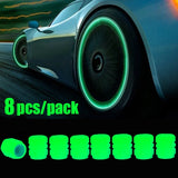 Luminous Tire Valve Caps Glow Wheel Stem Caps for Car & Bike