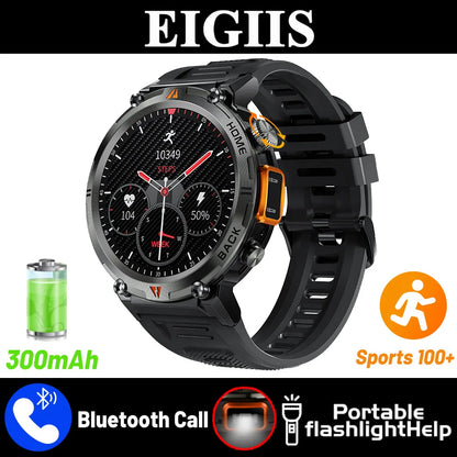 EIGIIS KE3 2025 New Bluetooth Call smartwatch for men Full Touch Screen With Health Monitor heart rate Flashlight Smart watch goobingoo