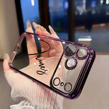 goobingoo Custom Name Transparent TPU Phone Case - Personalized Plated Lettering Cover