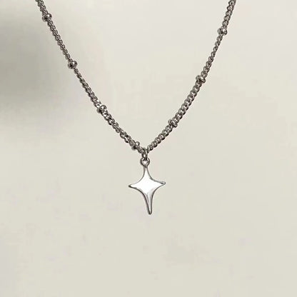 Simple Shiny Alloy Necklace Minimalist Everyday Jewelry