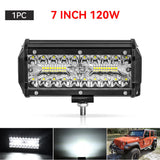goobingoo 7" LED Light Bar - Offroad Spot Flood Combo Beam Waterproof Work Light