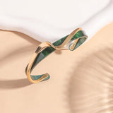 Emerald Resin Bangle Bracelet — Elegant Daily Statement