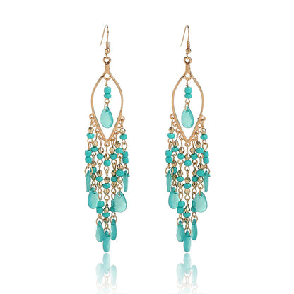 Bohemian Tassel Bead Earrings — Vintage Vacation Drop Earrings