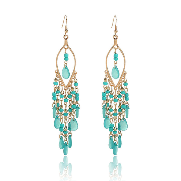 Bohemian Tassel Bead Earrings — Vintage Vacation Drop Earrings