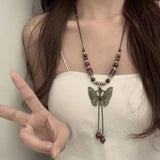 Black Rose Pendant Necklace Gothic Long Statement Chain