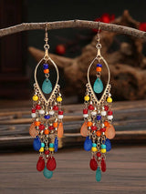 Bohemian Tassel Bead Earrings — Vintage Vacation Drop Earrings