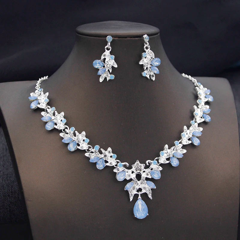 Elegant Choker Necklace & Earrings Set for Bridal, Prom & Special Occasions goobingoo