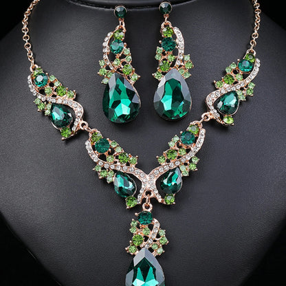 Elegant Alloy Necklace and Earring Set Wedding Party Jewelry