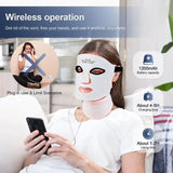 Pro 309-LED Red Light Therapy Face & Neck Mask — 7-Color Photon Skin Rejuvenation, Food-Grade Silicone, Wireless