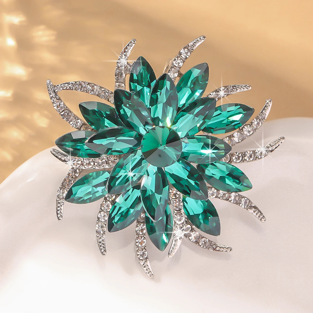 Eternal Flower Crystal Brooch — Luxury Statement Pin for Women