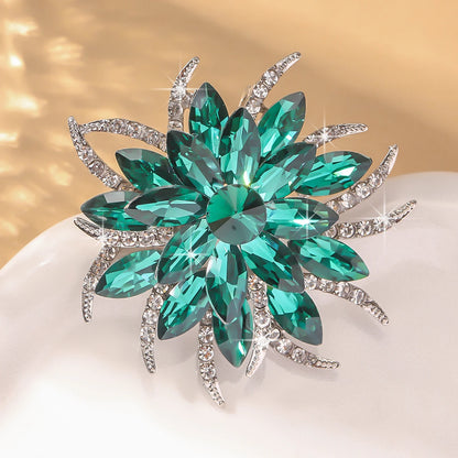 Eternal Flower Crystal Brooch — Luxury Statement Pin for Women