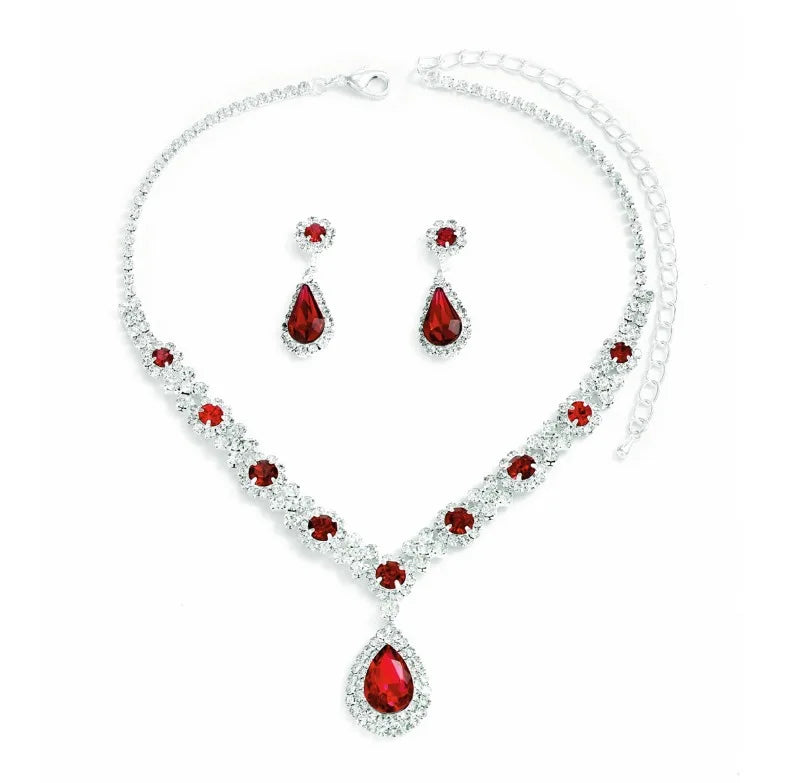 Luxury Crystal Droplet Jewelry Set for Wedding, Bridal & Evening Wear goobingoo