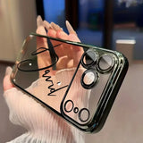 goobingoo Custom Name Transparent TPU Phone Case - Personalized Plated Lettering Cover
