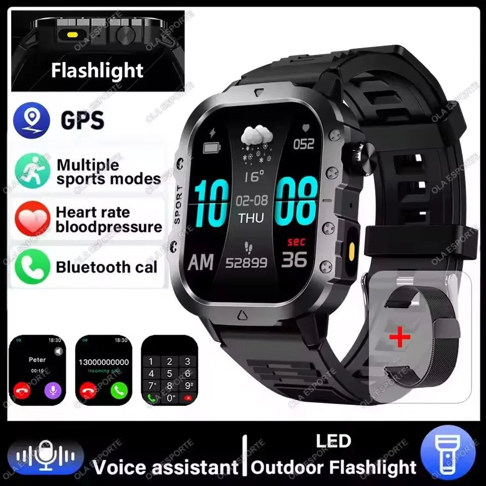 goobingoo 2026 Military Grade Tactical Smart Watch goobingoo
