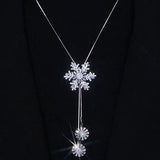 Black Rose Pendant Necklace Gothic Long Statement Chain