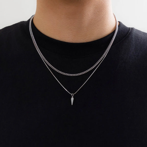 Men’s Punk Snake Chain Necklace Set Stainless Steel Cuban Choker