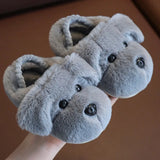 goobingoo Cute Cartoon Dog Winter Slippers - Soft Sole Warm Indoor Furry Shoes