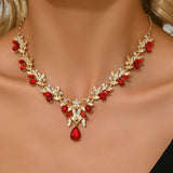 goobingoo Geometric Water Drop Pendant Necklace - Elegant Crystal Statement Chain for Women