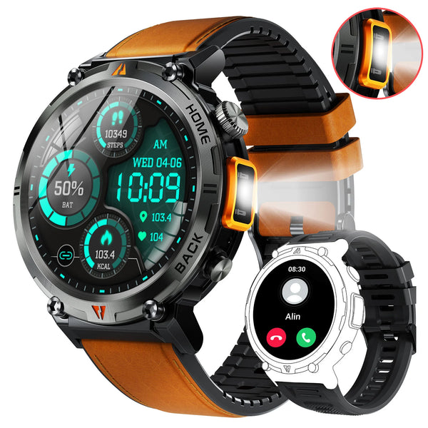 EIGIIS KE3 2025 New Bluetooth Call smartwatch for men Full Touch Screen With Health Monitor heart rate Flashlight Smart watch goobingoo