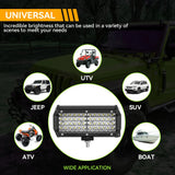 goobingoo 7" LED Light Bar - Offroad Spot Flood Combo Beam Waterproof Work Light