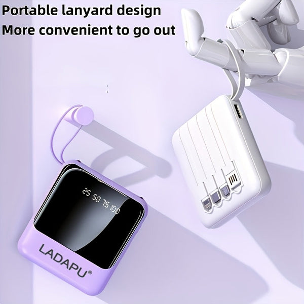 Premium 10000mAh Mini Portable Power Bank – 4-in-1 Built-In Cable, 22.5W Super Fast Charging goobingoo