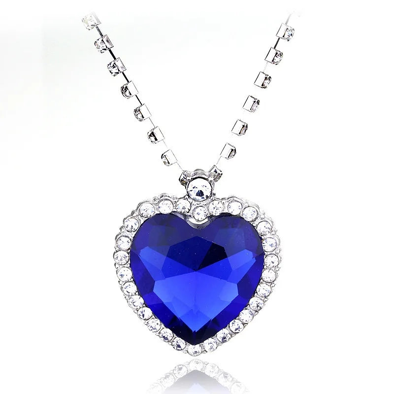 Heart of the Ocean Necklace — Crystal Pendant Inspired by Classic Cinema goobingoo