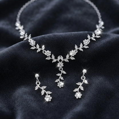 Elegant Women’s Choker Necklace & Earrings Set for Wedding & Prom goobingoo