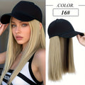 Natural-Looking Long Straight Black Synthetic Hair Wig with Bangs & Cap Extension goobingoo