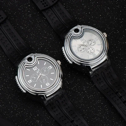 goobingoo, watch lighter, usb lighter, rechargeable lighter, quartz watch, flameless lighter, men multi tool watch, creative novelty gift, cigarette lighter watch, tactical style watch goobingoo
