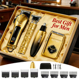 Men’s Cordless Hair Clipper Kit – USB Rechargeable Electric Barber Tools for Home & Travel