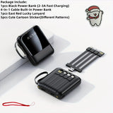 Premium 10000mAh Mini Portable Power Bank – 4-in-1 Built-In Cable, 22.5W Super Fast Charging