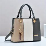 Women’s Colorblock Handbag – Large-Capacity Tote & Shoulder Crossbody Bag, Stylish Commuter & Mom Bag