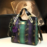 Women’s Large Capacity Vintage Crocodile Satchel – Crossbody & Shoulder Bag, Stylish Leather Handbag for Daily Use & Travel