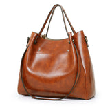 Women Retro 4pcs Handbag Set Large Tote Shoulder Crossbody Purse Bag